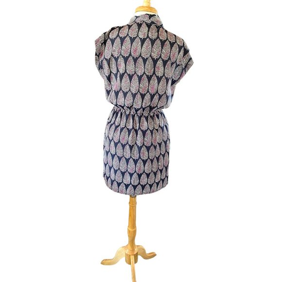 Maison Jules Summer Leaf Print Dress Womens M - Picture 4 of 8